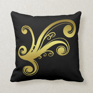 Coussin Elégant tourbillon victorien doré sur la décoratio