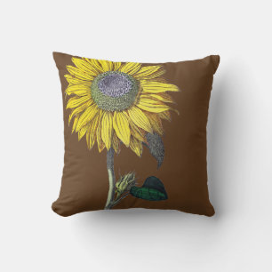 Coussin Élégant tournesol Vintage réversible Solide Bro