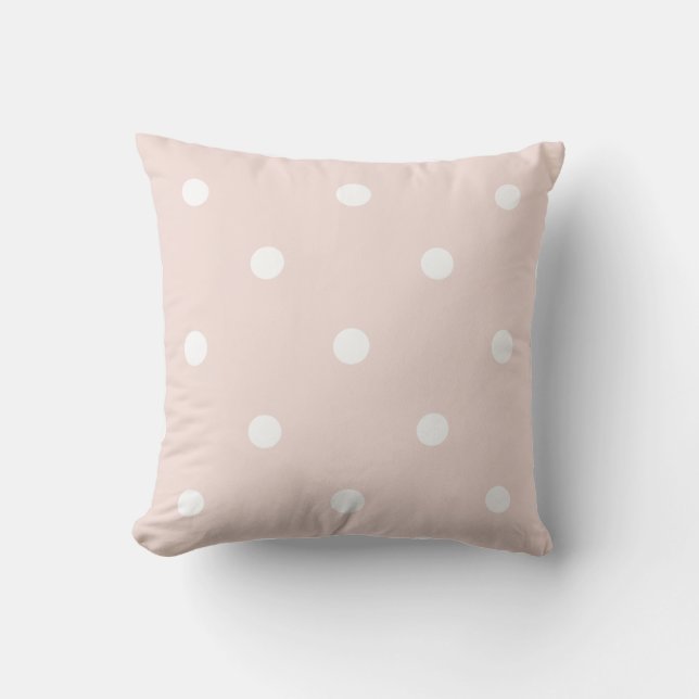 Coussin Elégant Trend Couleur Modèle Beige Blanc Polka Poi (Recto)