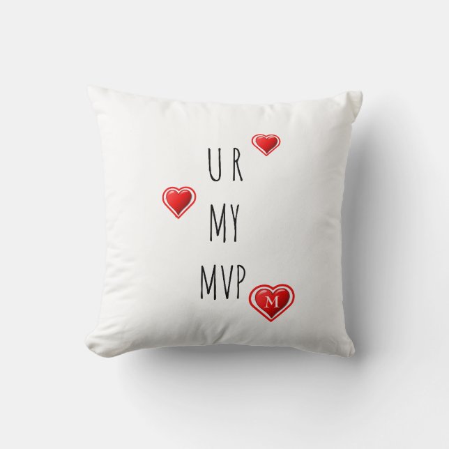 Coussin Élégant U R MY MVP Monogram Valentine (Recto)