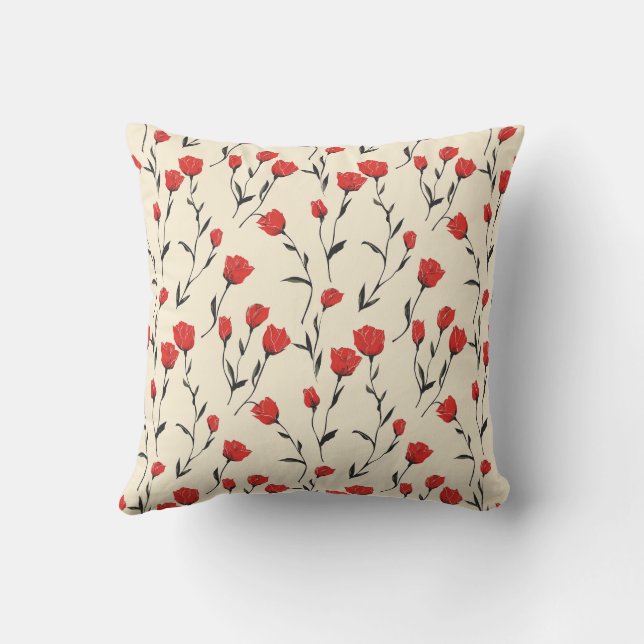 Coussin Elégant Unique Chic Romantique Floral Stylé (Verso)