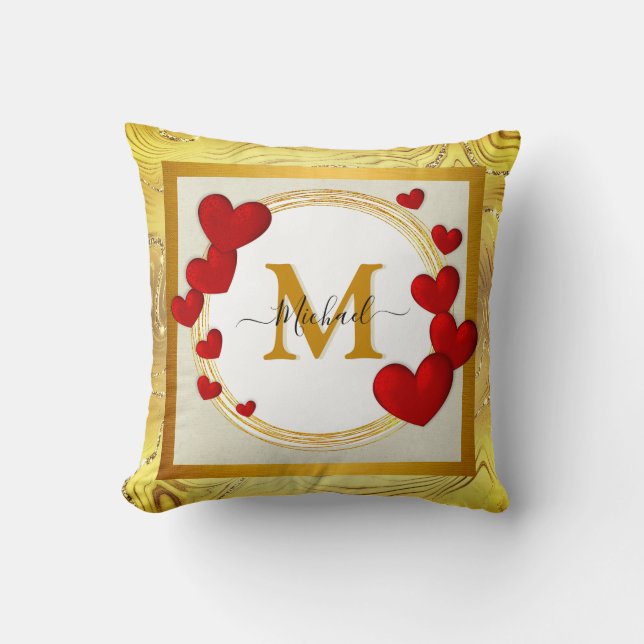 Coussin Élégant Valentines, Amour, Mariage d'anniversaire (Recto)