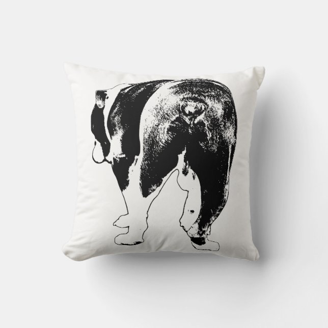 Coussin Elegant Vector Bulldog, Winter Edit (Recto)
