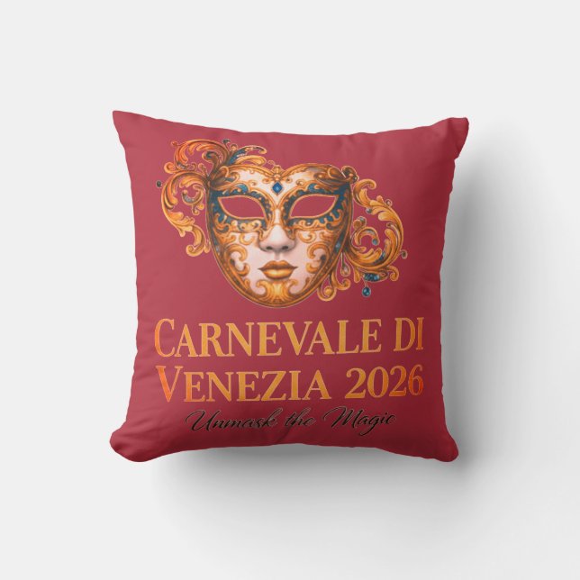 Coussin Elegant Venetian Mask Throw Pillow (Recto)