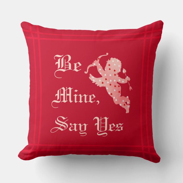Coussin Élégant Vintage Be Mine Saint Valentin (Recto)