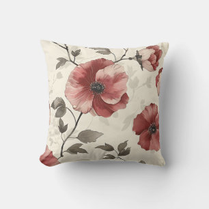 Coussin Élégant Vintage Chic Floral Romantique Stylé