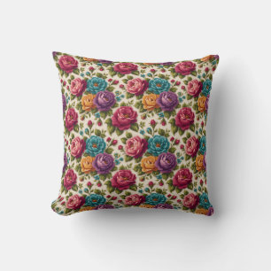 Coussin Élégant Vintage Élégant Romantique Floral Chic