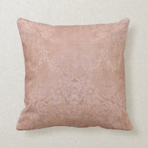 Coussin Élégant Vintage Floral Dusty rose Fleurs peintes