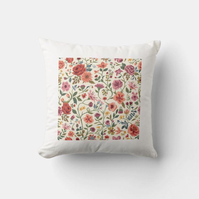 Coussin Elegant Vintage Floral Garden Pattern (Recto)