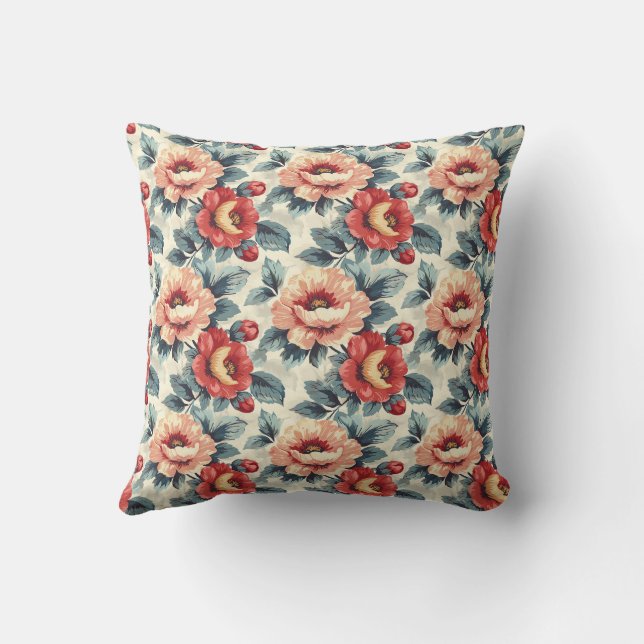 Coussin Élégant Vintage stylé romantique floral chic (Verso)