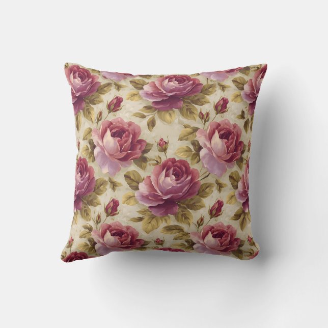 Coussin Élégant Vintage stylé romantique floral chic (Verso)