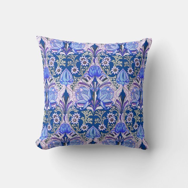 Coussin Élégant Vintage Victorian Blue Flowers Motif (Recto)