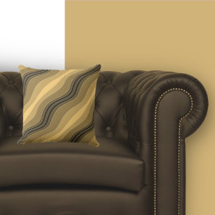 Coussin Elégant Wavy Lines Motif Sandy Brown