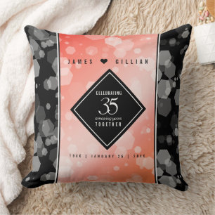 Coussin Elégante 35ème anniversaire de Mariage de corail