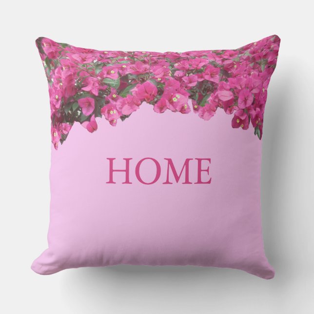 Coussin Élégante Accueil Fleurs tropicales sur rose (Recto)