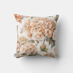 Coussin Elégante aquarelle blanche vert orange boho