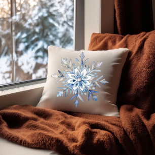 Coussin Elégante aquarelle de flocon de neige Jeu d'oreill
