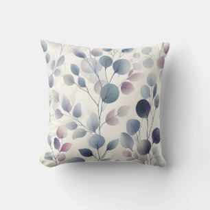 Coussin Elégante aquarelle feuille douce Pastel Botanique