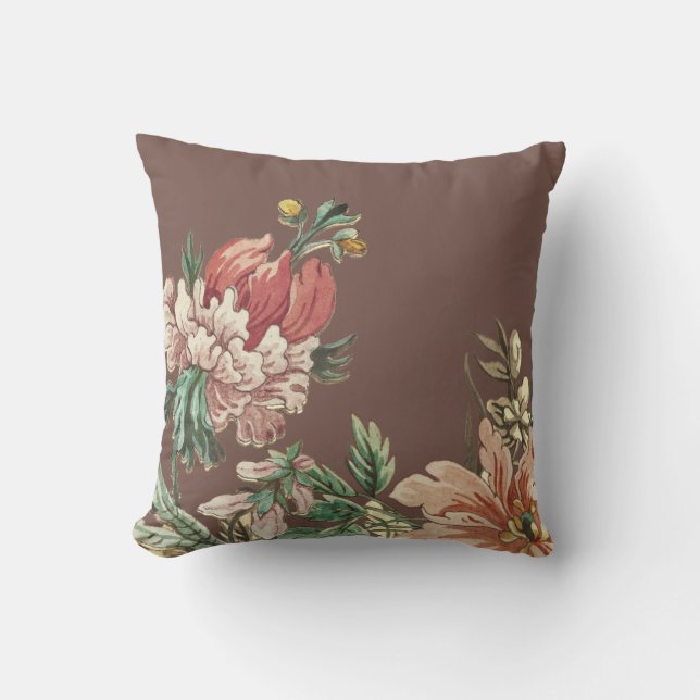 Coussin Elégante aquarelle florissante (Recto)