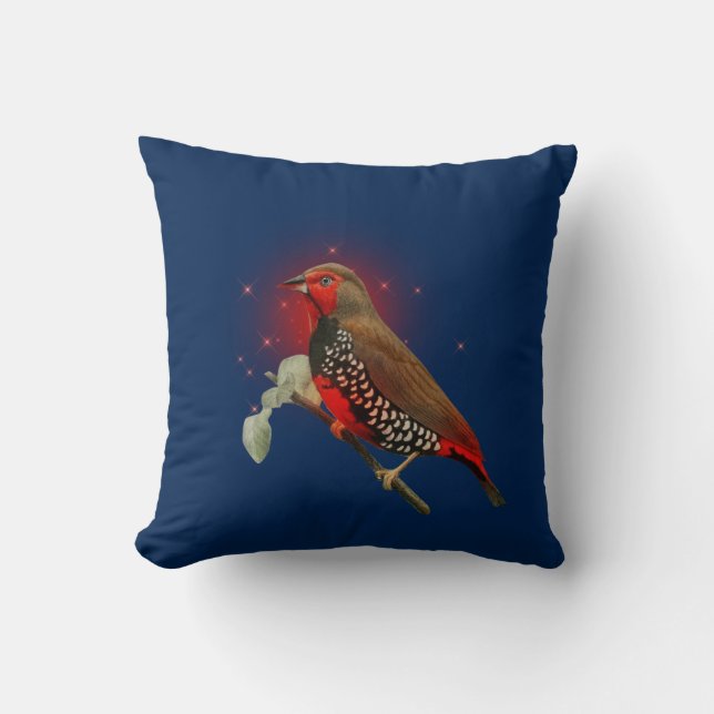 Coussin Elégante aquarelle moderne Bleu d'oiseau (Recto)