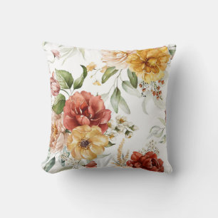 Coussin Elégante aquarelle motif décorative fleurie