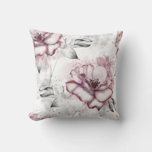 Coussin Elégante aquarelle motif décorative fleurie
