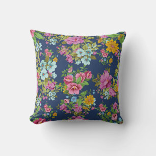 Coussin Elégante aquarelle motif décorative fleurie
