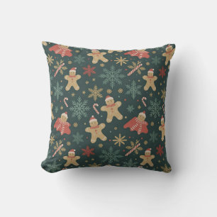 Coussin Elégante aquarelle Poinsettia 'MERRY CHRISTMAS' Pi
