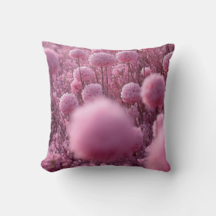 Coussin Élégante Botanique Florale de Champ Rose Douce Est