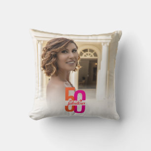 Coussin Elégante Cinquante et fabuleuse photo 50e annivers