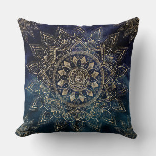 Coussin Elégante conception de la galaxie bleue Mandala G