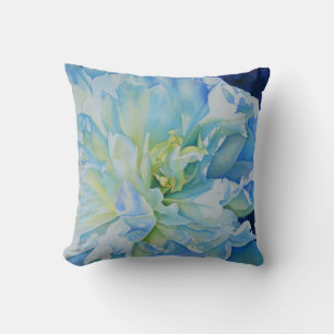 Coussin Elégante couleur bleue turquoise florale