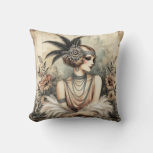 Coussin Élégante dame des années 1920