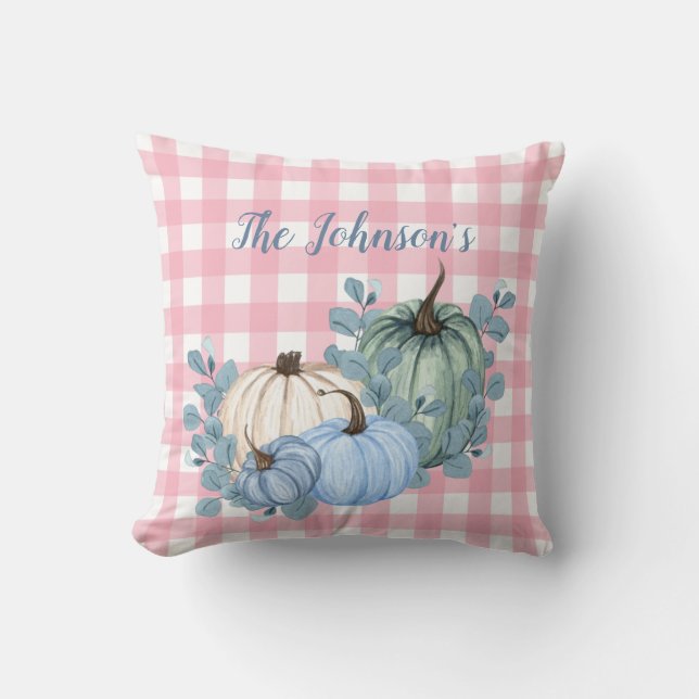 Coussin Élégante décoration d'automne de citrouille floral (Recto)