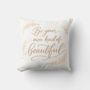 Coussin Élégante écriture florale "Soyez votre propre genr