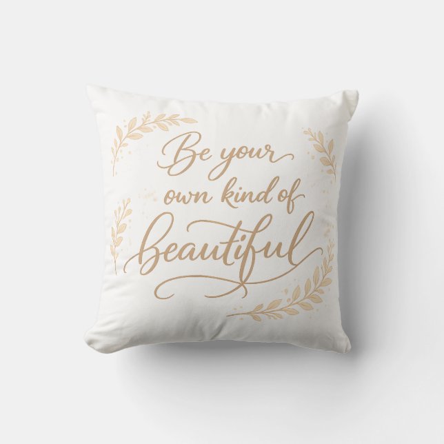 Coussin Élégante écriture florale "Soyez votre propre genr (Recto)