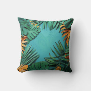 Coussin Élégante feuille de palme tropicale