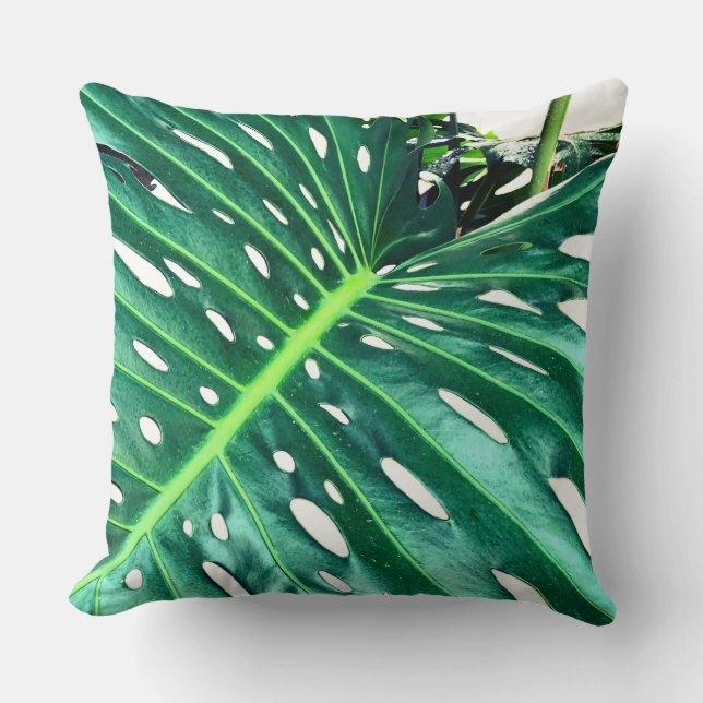 Coussin Elégante feuille de palmier tropicale jungle tropi (Recto)