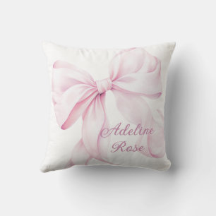 Coussin Élégante fille de bébé garçon rose