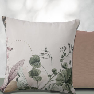 Coussin Élégante Impression Botanique Earthy Gris clair