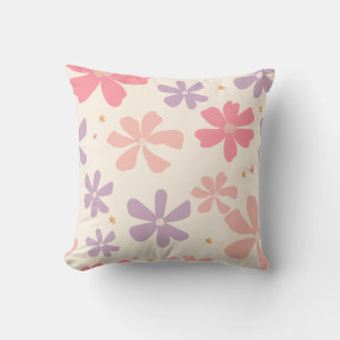 Coussin Élégante impression florale d'art botanique pour l