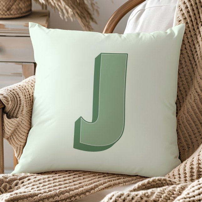 Coussin Élégante lettre J monogramme personnalisée initial (Créateur téléchargé)