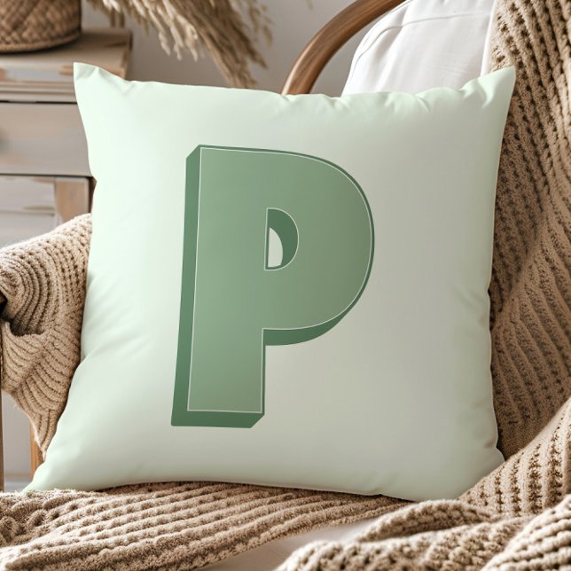 Coussin Élégante lettre P monogramme personnalisée initial (Créateur téléchargé)