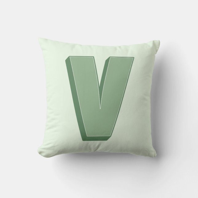 Coussin Élégante lettre V monogramme personnalisée initial (Recto)