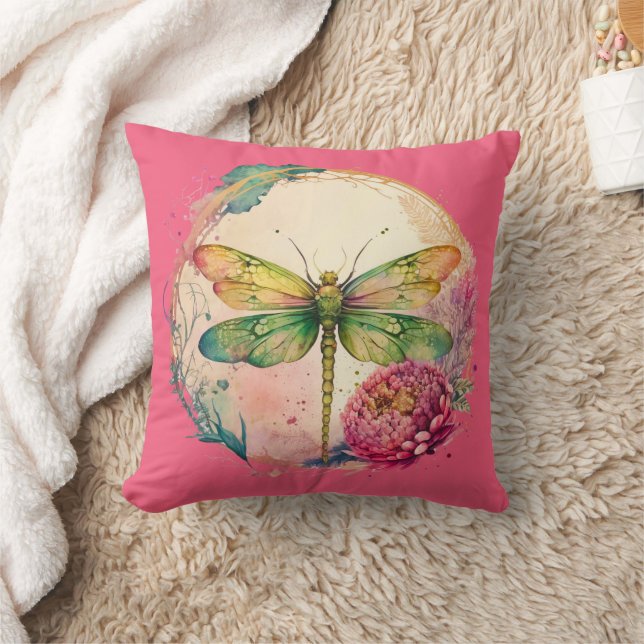 Coussin Élégante libellule florale (Couverture)