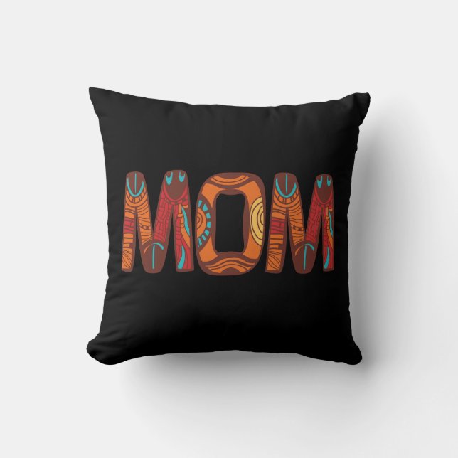 Coussin Élégante maman noir marron  (Recto)