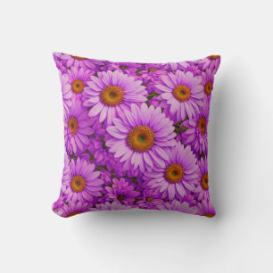 Coussin Élégante marguerite florale magenta rose foncé