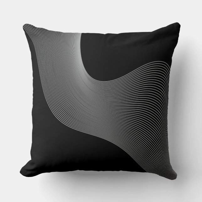 Coussin Élégante, moderne, futuriste abstraction des vague (Recto)