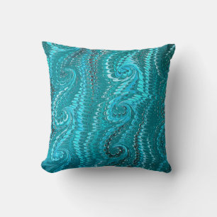 Coussin Élégante Motif en marbre moderne Abstrait Blue Swi