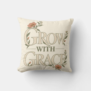 Coussin Élégante œuvre d'art botanique florale Grow With G